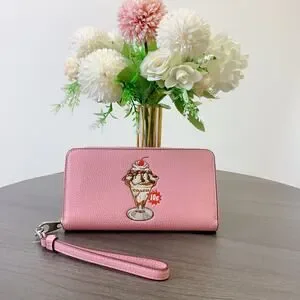 Coach | Bags | Coach Cu38 Long Zip Around Wallet With Sundae